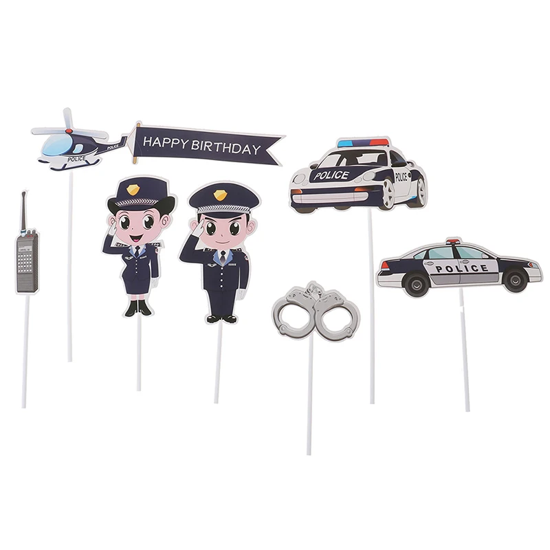 7 шт. полицейские наручники для торта украшения вечеринки на день рождения