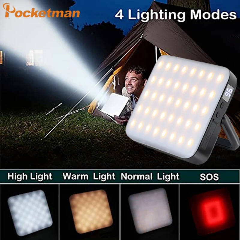 

Portable 13500mAh LED Camping Light Lantern Hanging Lamp Outdoor Fishing Tent Lamp 4 Mode Magnet Emergency Waterproof Flashligh