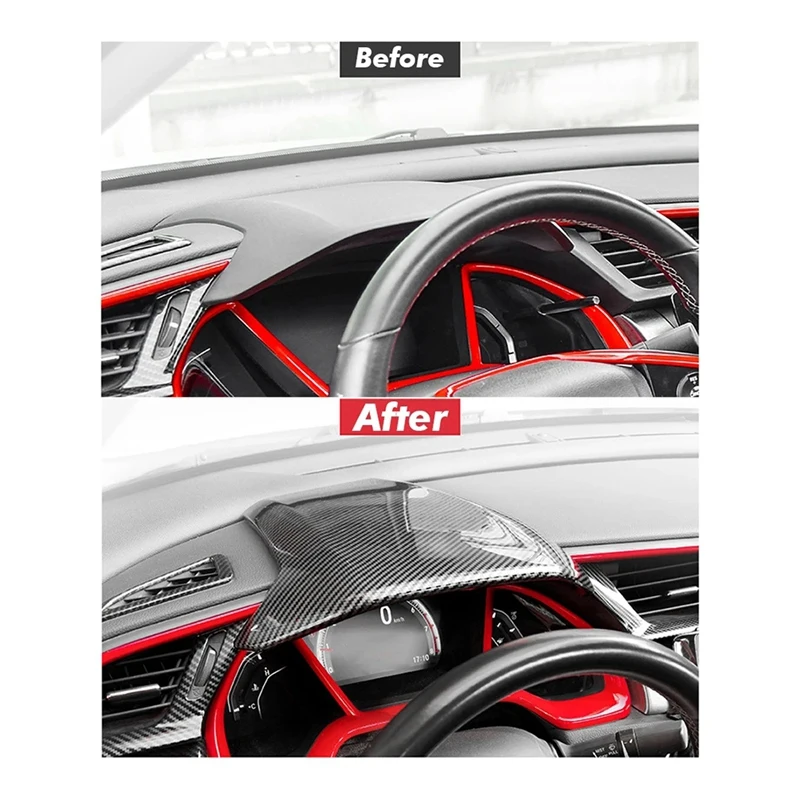 Крышка из углеродного волокна для приборной панели Honda Civic 10 поколения FK7 FK8 SIFC