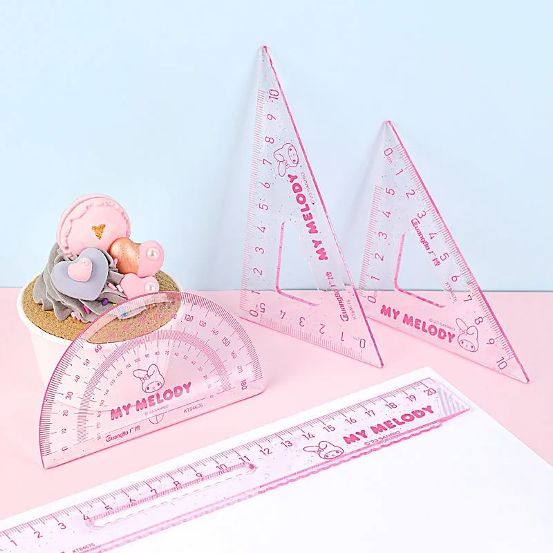 Линейка Sanrios 20 см набор из четырех частей линейка Kuromi милая для студентов