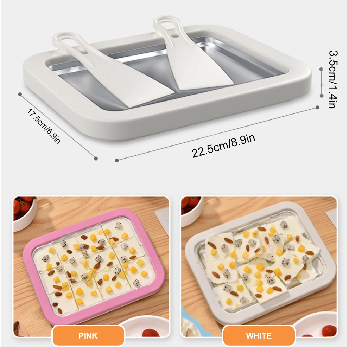 

Stainless Steel Ice Cream Maker Plate Fried Yogurt Machine Pan Household Yogurt Fried Ice Tray DIY Mini Fried Ice Tray