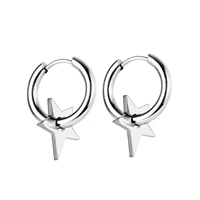 japanese and korean fashion personality star stainless steel earrings versatile style creative earrings