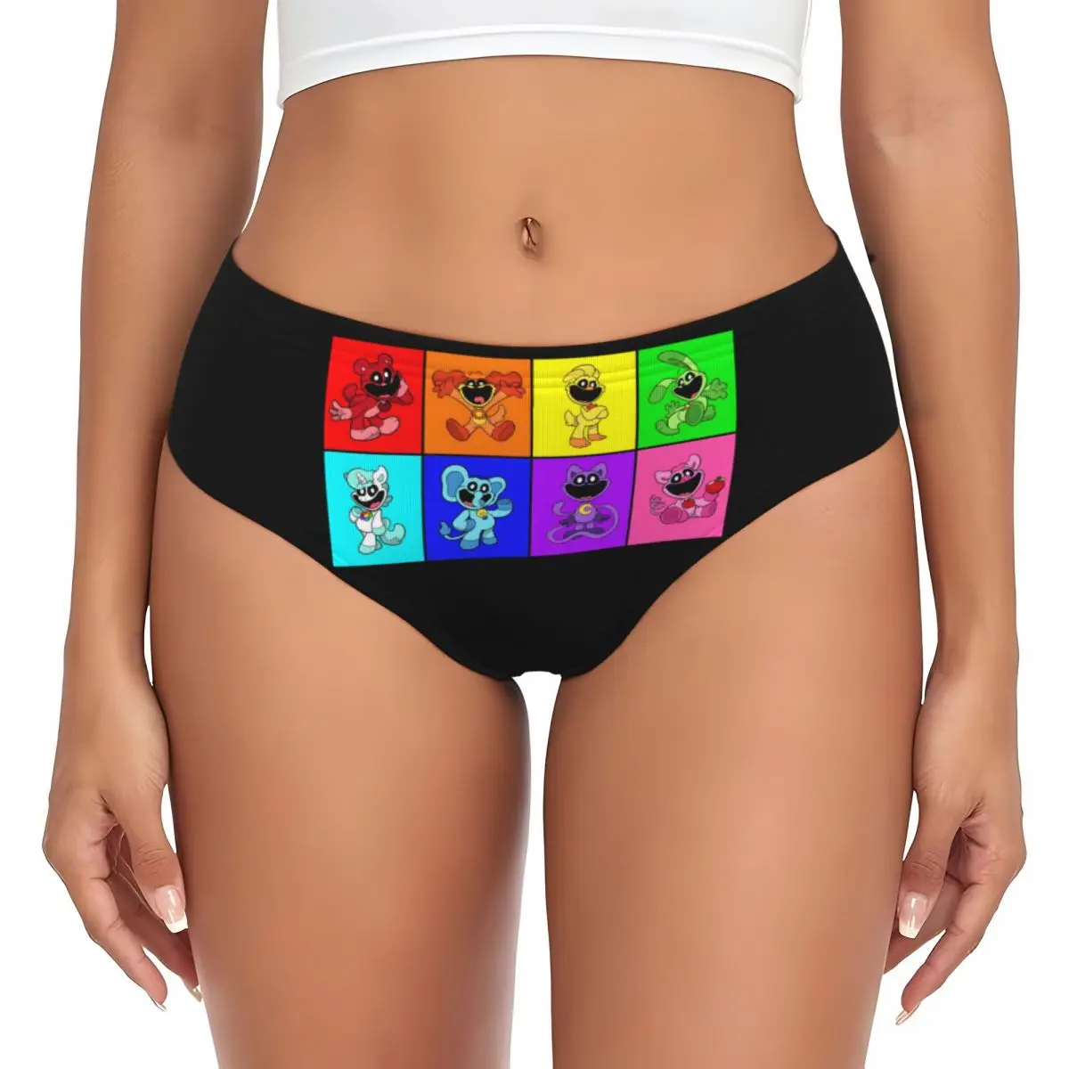 Красочные улыбающиеся трусики с большим ртом на заказ женские дышащие