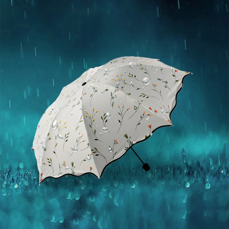 

Women Blossom Paraguas Girl Sunshade Parasol Portable Travel Sombrilla Flowers Rain Umbrella Fashion Color Changing Umbrellas
