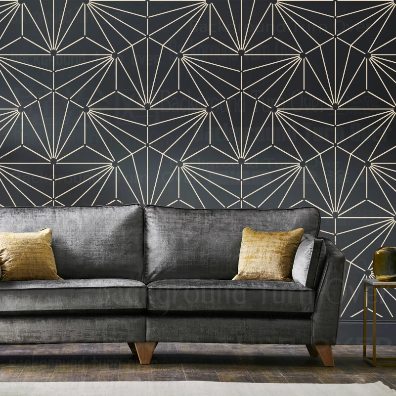 Трафарет большого размера 70 см-110 см, для декора стен, мебели, нишевая краска для шкафа с квадратными геометрическими стразами, S141