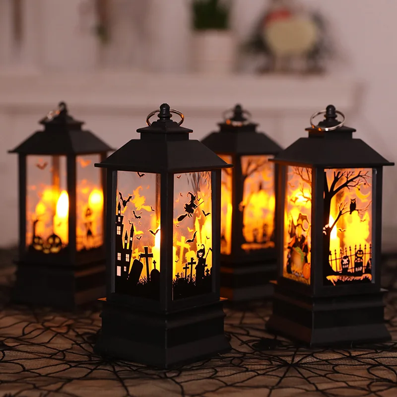

2020 New Vintage Halloween Pumpkin Castle Light Lamp Party Hanging LED Party Decoration