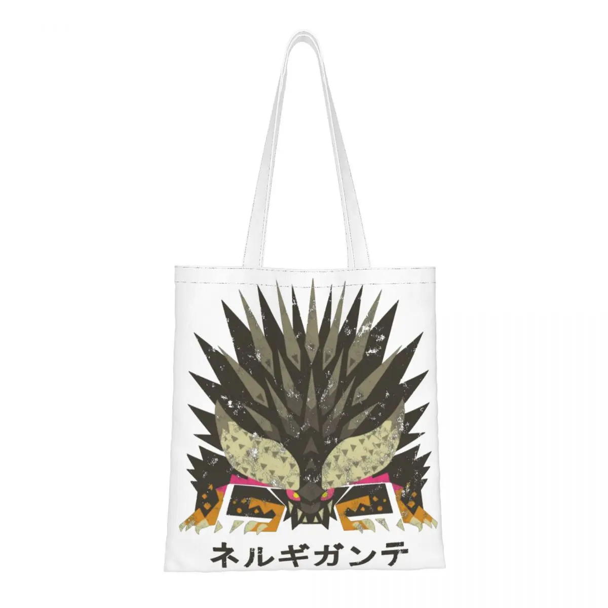 

Monster Hunter World Nergigante Kanji Icon Shoulder Bags Female Shoulder Bag Trendy Large Capacity Handbag Foldable Canvas Bag
