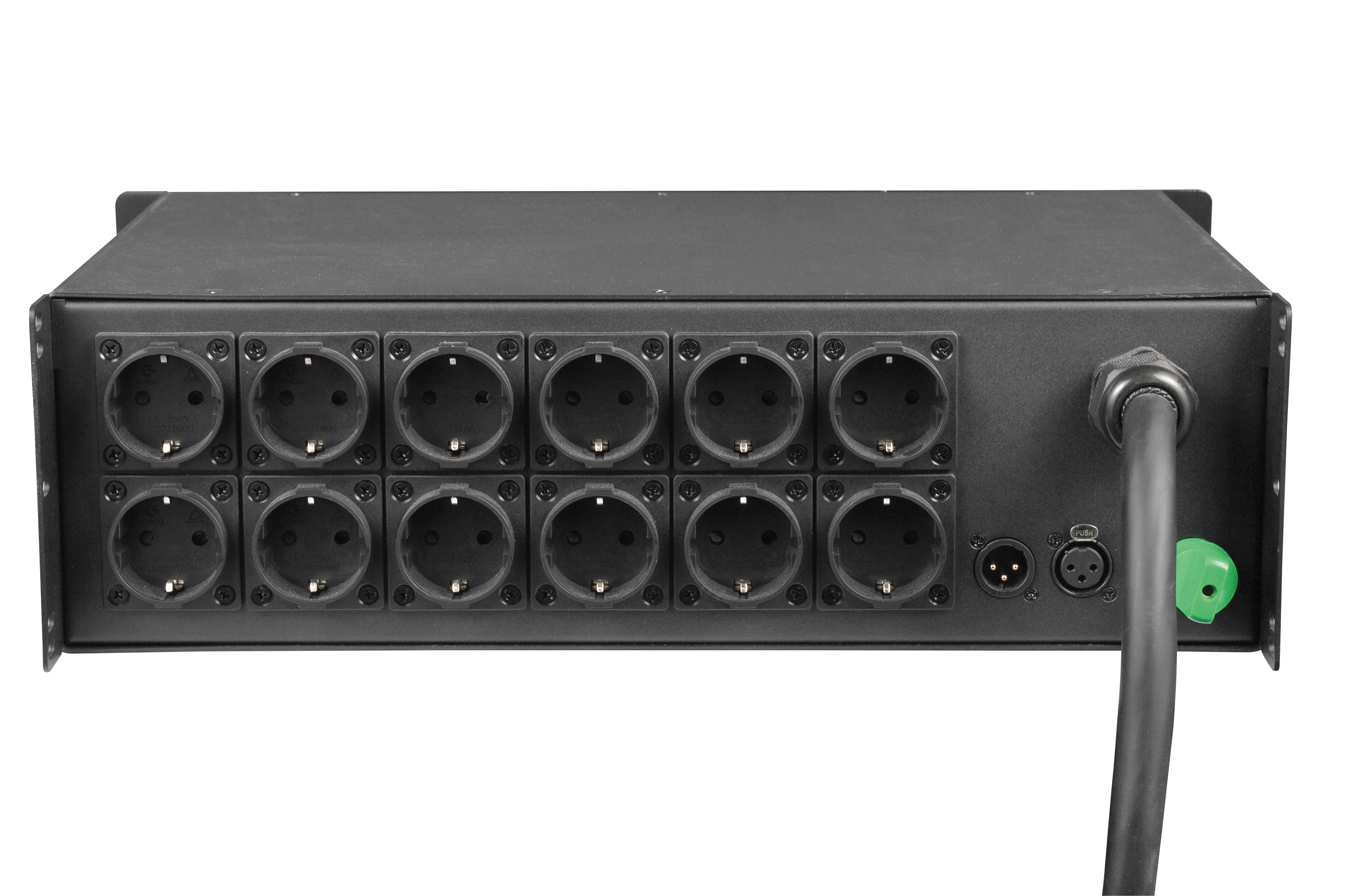 Фото OEM-коробка распределения питания CustomStage, 12-канальная, 63А, вход CEE, с цифровым измерителем для сценического освещения №4