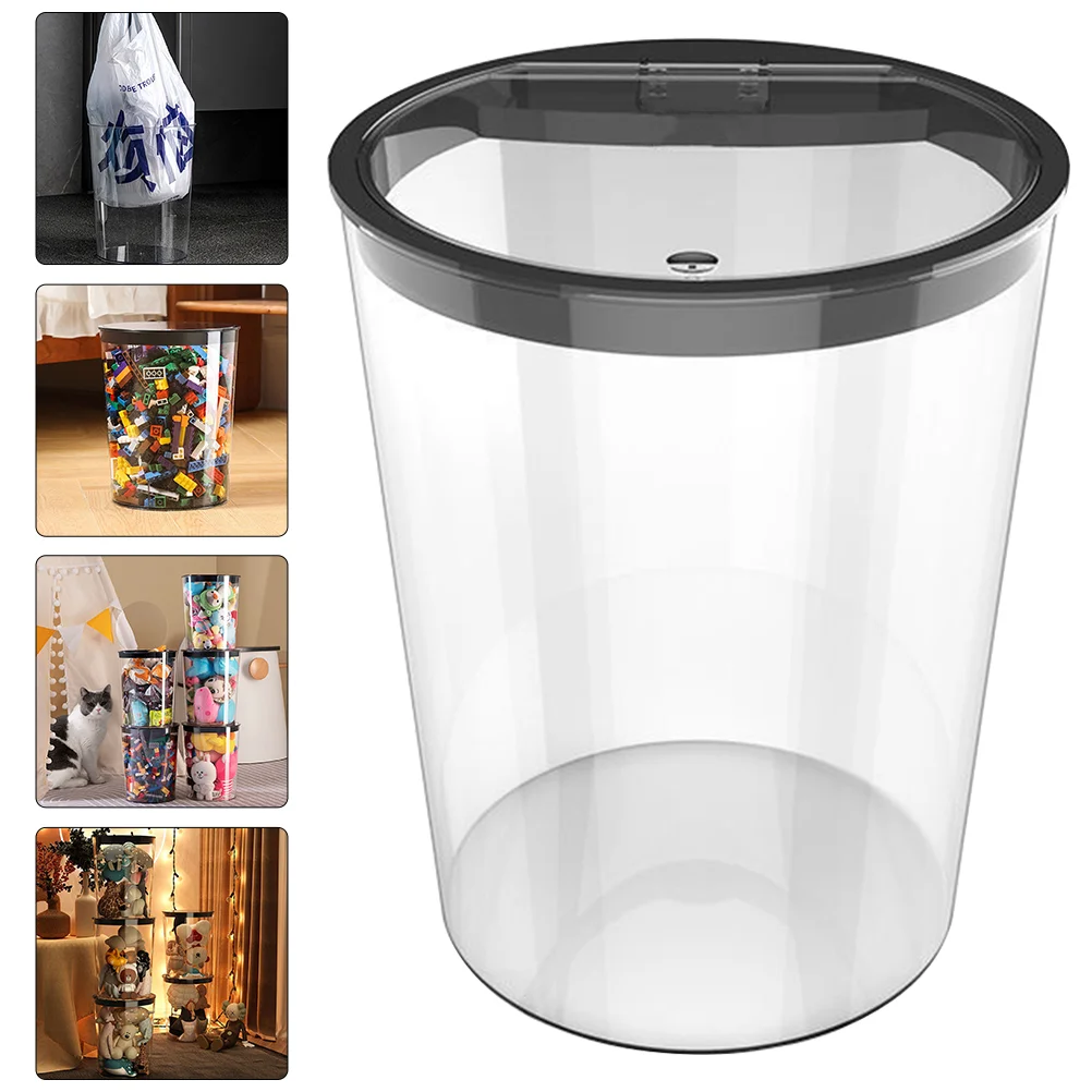 

Can Garbage Trash Storage Bathroomsusan Crazy Transparent Bucket Container Office Box Waste Basket Animal Stuffed Binround Clear