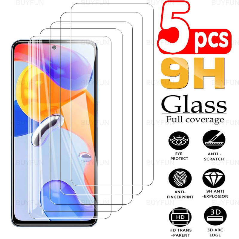 

Стекло для Redmi Note 11 Pro 5G 5 шт. полное покрытие HD Закаленное стекло пленка для Xiaomi Redmi Note 11T Pro защитный стеклянный чехол