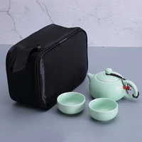 portable travel pot tea tea cup tea set matte kung fu ceramic one pot four cups