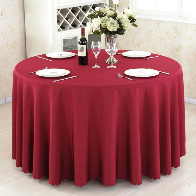 

Round Minimalist Color banqueTablecloth Thick Embossed Tablecloth Multi Color Comfort Durable Dust Anti Slip Table Covers