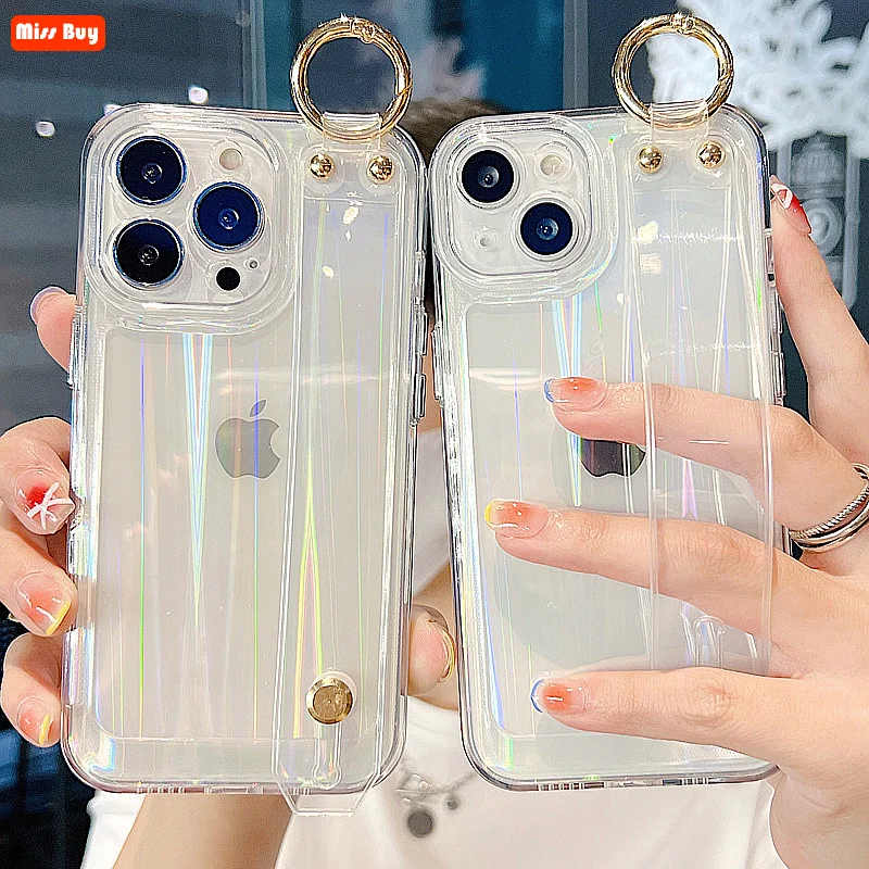 

Luxury Shockproof Clear Transparent Wristband Case for Huawei Honor 30 Pro 30s X10 X20 X30I V40 60 50 Pro SE Play 6T Pro Cover