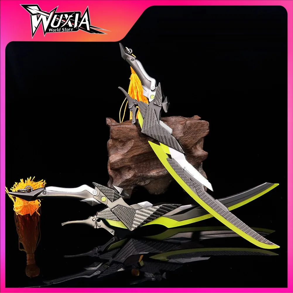 

Arena of valor Weapon model 20CM metal model Bounty Hunter Lan Sword Game Katana Toy Weapon Model Keychain Toy for Boy Gift