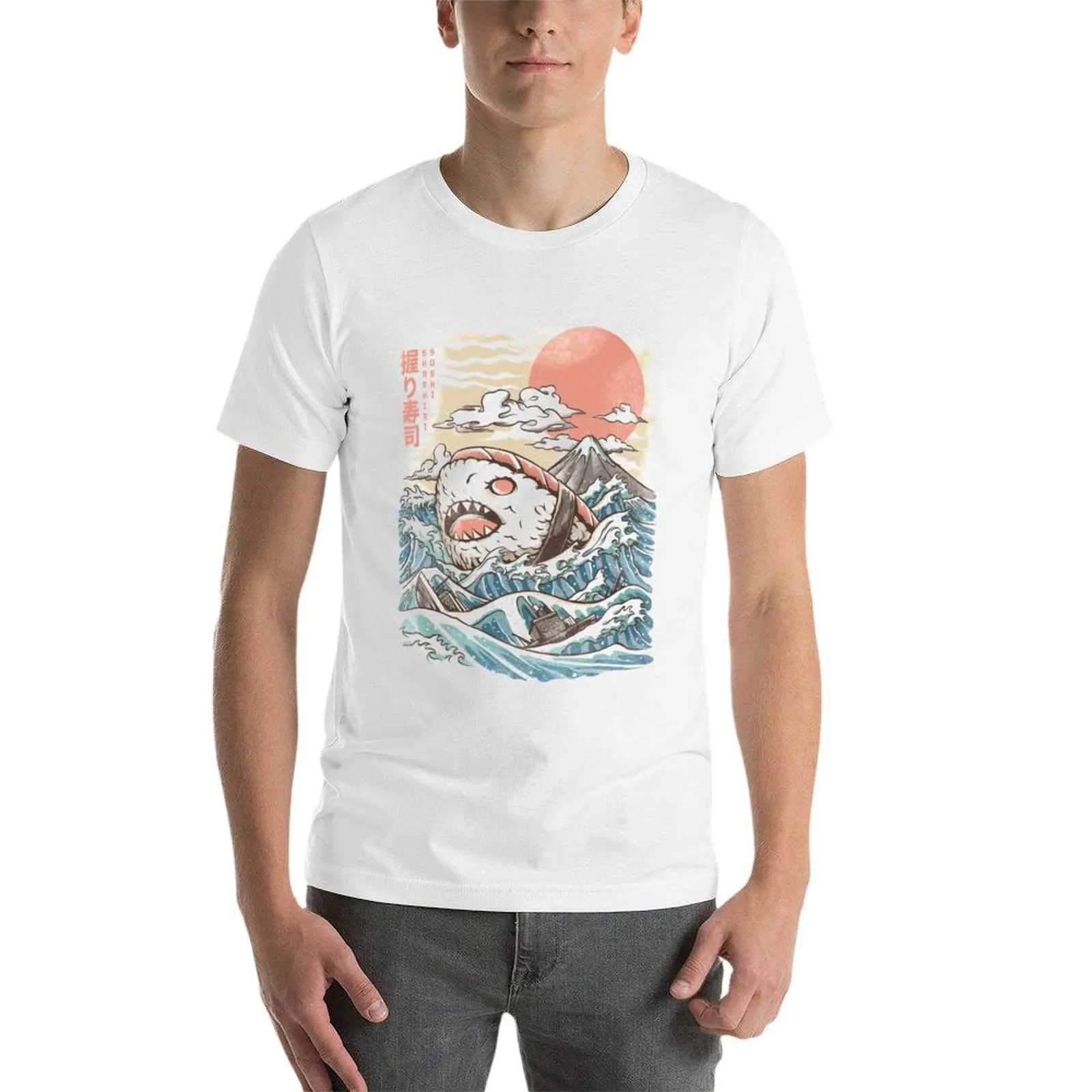 Футболка Sharkiri Sushi роскошный дизайнерский таможенный дизайн мужская хлопковая