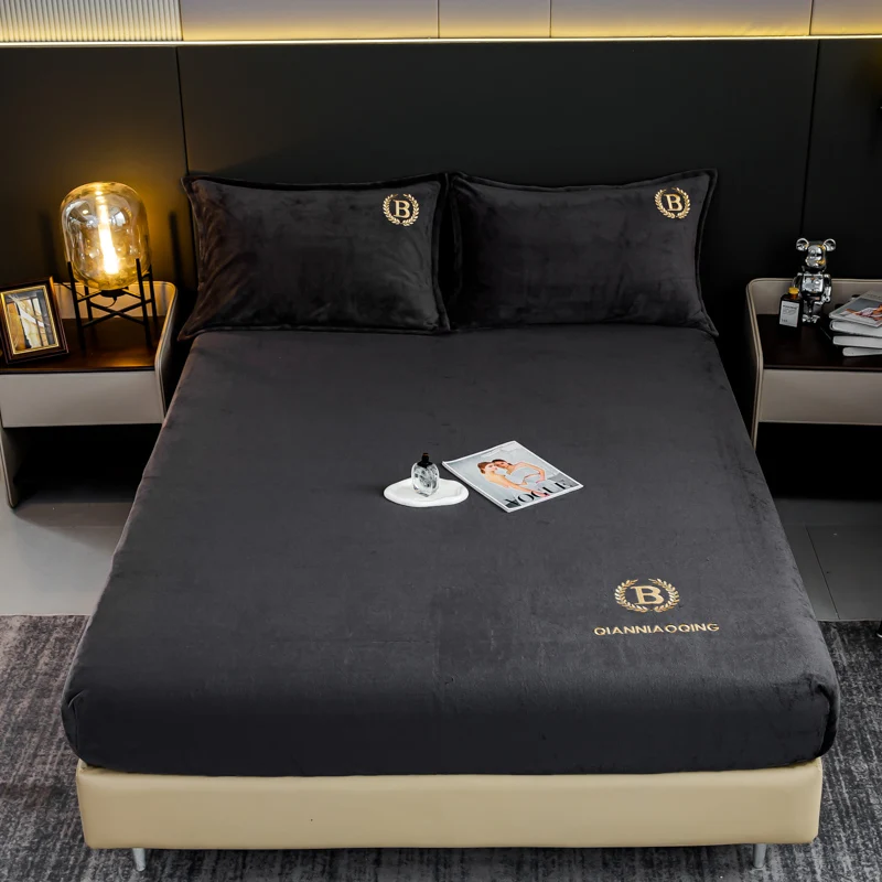 WOSTAR зимняя теплая однотонная фланелевая натяжная простыня эластичный чехол на