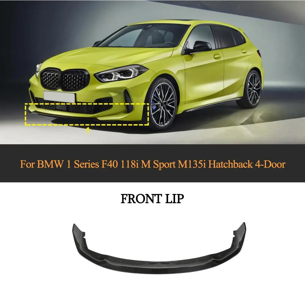 

Car Front Bumper Lip Chin For BMW 1 Series F40 M Sport Hatchback 2020-2022 Carbon Fiber Front Bumper Lip Splitters Spoiler