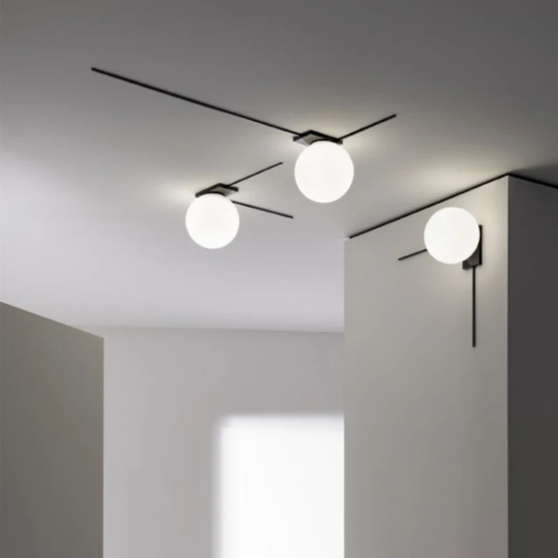 Современная Настенная Светодиодная лампа из белого стекла в скандинавском стиле