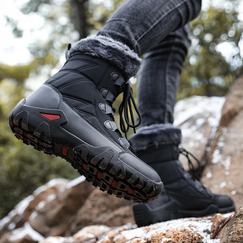 GR-1188 WATERPROOF SNOW WALKING SHOES MEN'S HUNTING BOOTS TACTICAL SHOES DESERT COMBAT ANKLE LEATHER MOUNTAINEERING SHOES