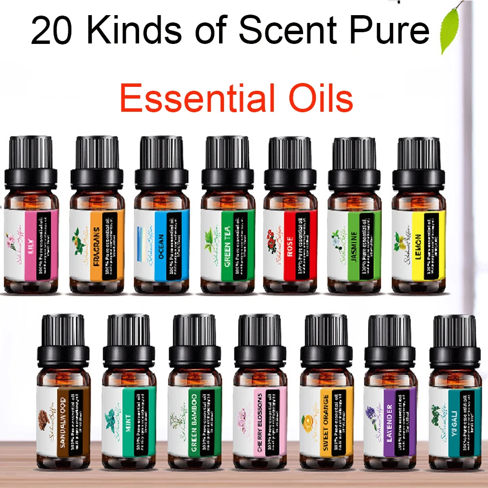 

20 Kinds of Scent Pure Essential Oils Diffuser Oils Lavender Tea Tree Lemon Rose OCEAN SANDAL WOOD Eucalyptus CHERRY BLOSSOMS