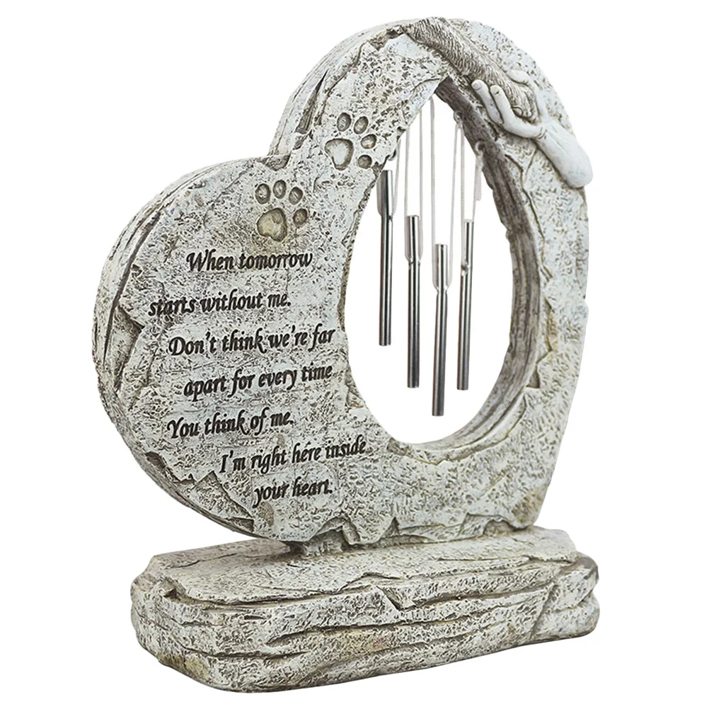 

Decorative Stone Pet Loss Memorial Tombstone Remembrance Gifts Grave Out Door Wind Chimes Statue Dog Indoor