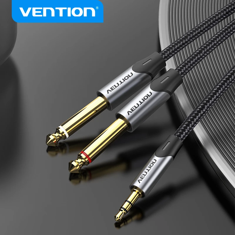 

Vention 3.5mm to Double 6.5mm TRS Cable AUX Male Mono 6.5 Jack to Stereo 3.5 Jack Audio Cable for Mixer Amplifier 6.35mm Adapter