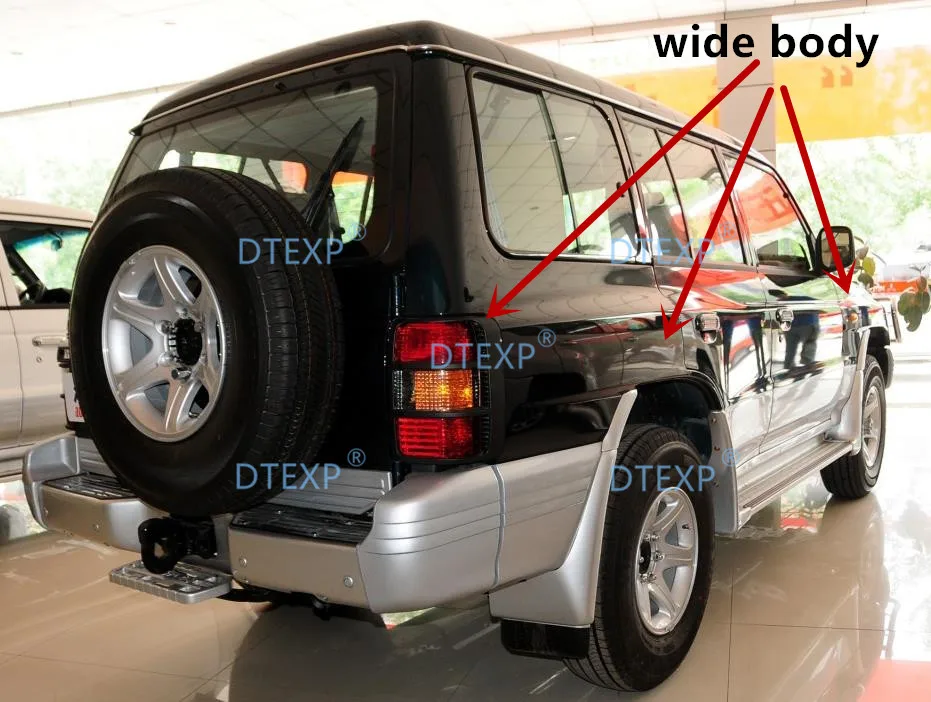Фото 4 шт. пластиковые V32 V33 хромированные наружные ручки для Pajero Черный дверной стержень для Montero V43 1989-1999 дверная педаль с широким корпусом №2