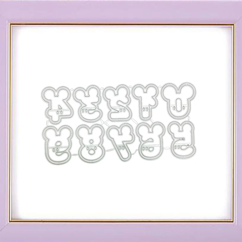 

Bear Head Numbers Cutting Dies DIY Stamps Crafts Template Mold Stencils for Embossing Scrapbooking Photo Album