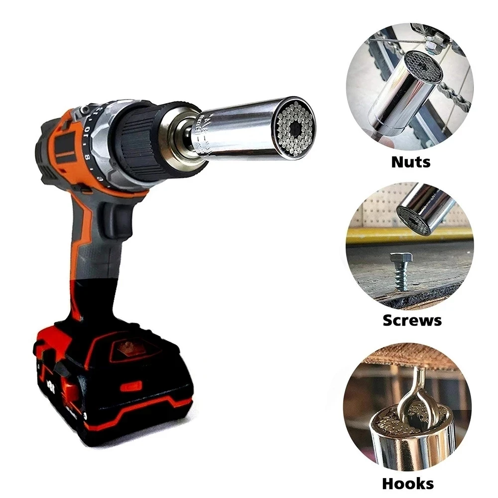 

Wrench Universal Torque Wrench Head Set Socket Sleeve 7-19mm Power Drill Tools Ratchet Bushing Spanner Key Magic Multi Hand Tool