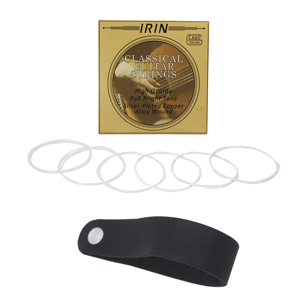 

2 Pcs Guitar Set With C660 Classical Guitar Strings Black Neck With Performer Go Out Portable Guitar Accessories