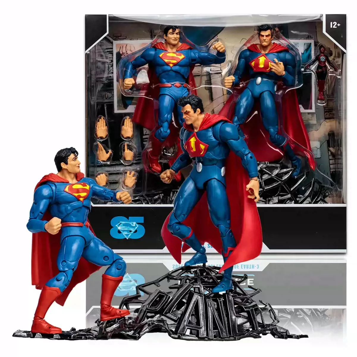 

18cm PVC Original Mcfarlane Dc Superman Vs Superman Of Earth-3 Action Figure Anime Figurine Collection Model Statue Toys Gifts