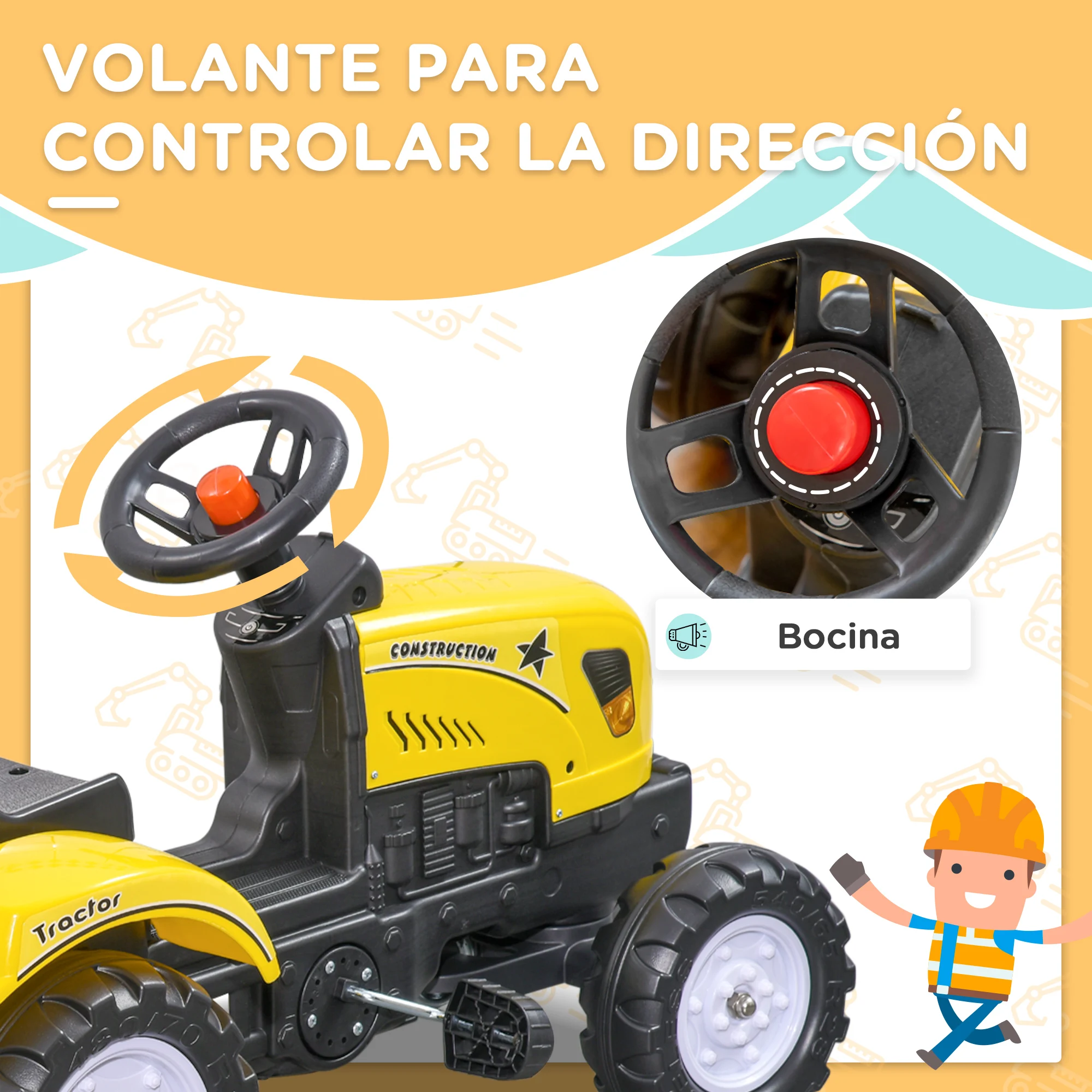 juguete tractor con remolque Niño