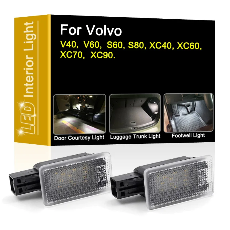 

12V LED Interior Lamp For Volvo V40 V60 S60 S80 XC40 XC60 XC70 XC90 White Door Courtesy Luggage Trunk Footwell Light Assembly