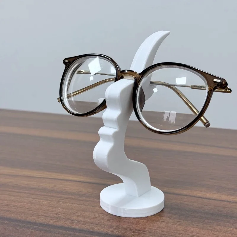 Фото Минималистичная подставка для очков с 3D-печатью (вид сбоку), настольный декор в стиле линейной графики, забавная и практичная подставка для очков №3