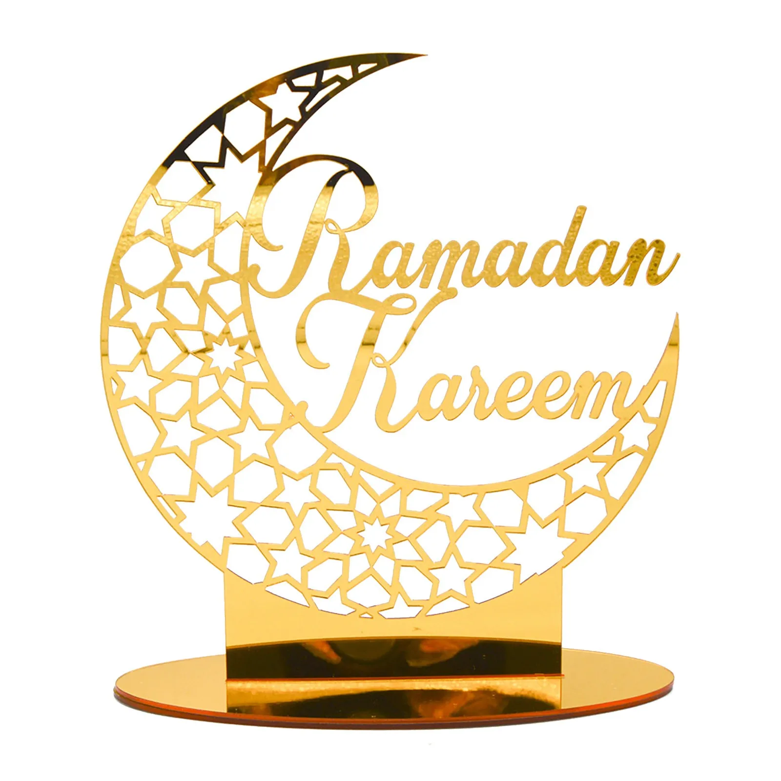 

Acrylic Ramadan Moon Star Ornament Hollow Design For Home Festival Party Decoration Table Gift Room Bedroom Living Room Decor