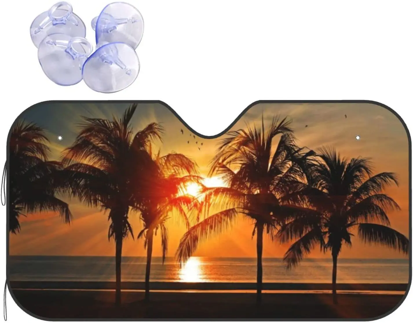 

Beach Car Windshield Sunshade Personalized Car Windshield Sun Shade Blocks Sun Visor Protector Foldable Sun Shield 27.5x51.2 in