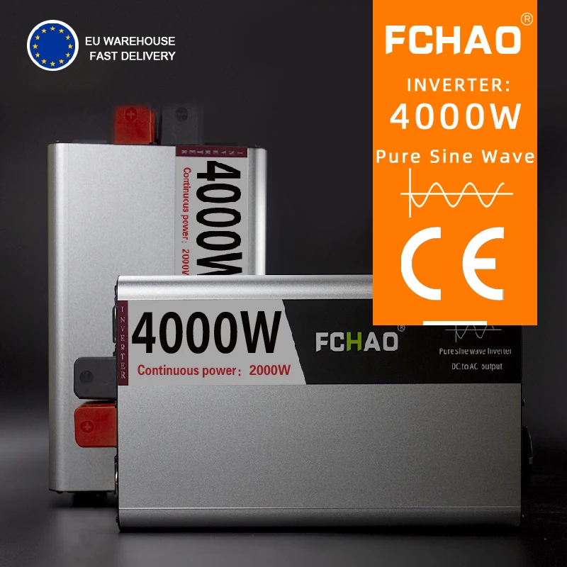 Преобразователь напряжения автомобильный FCHAO 4000 Вт инвертор синусоидальной