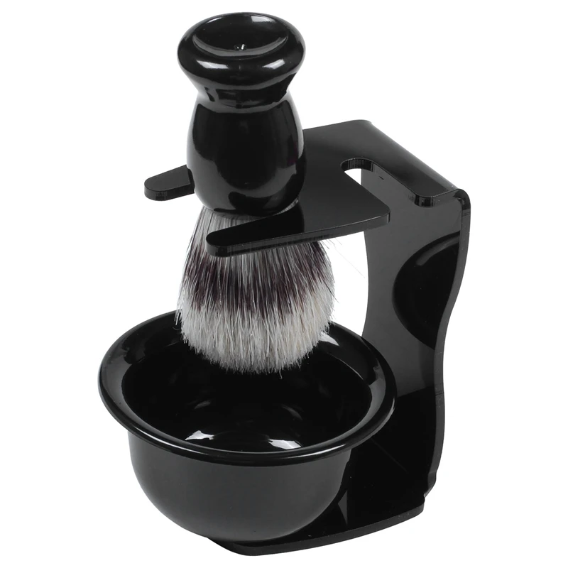 

4 In 1 Shaving Soap Bowl +Shaving Brush+ Shaving Stand+Beard Cream Bristle Hair Shaving Brush Men Beard Cleaning Tool New Top Gi