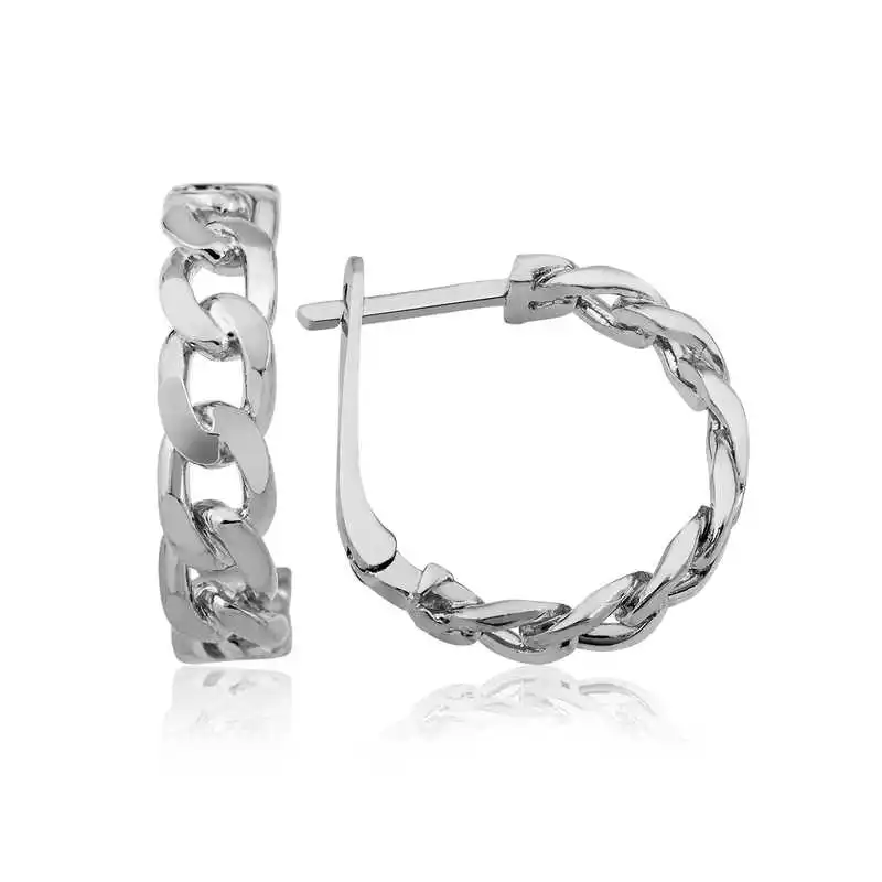 

Tevuli 925 Sterling Silver Chain Decorated Ring Earrings