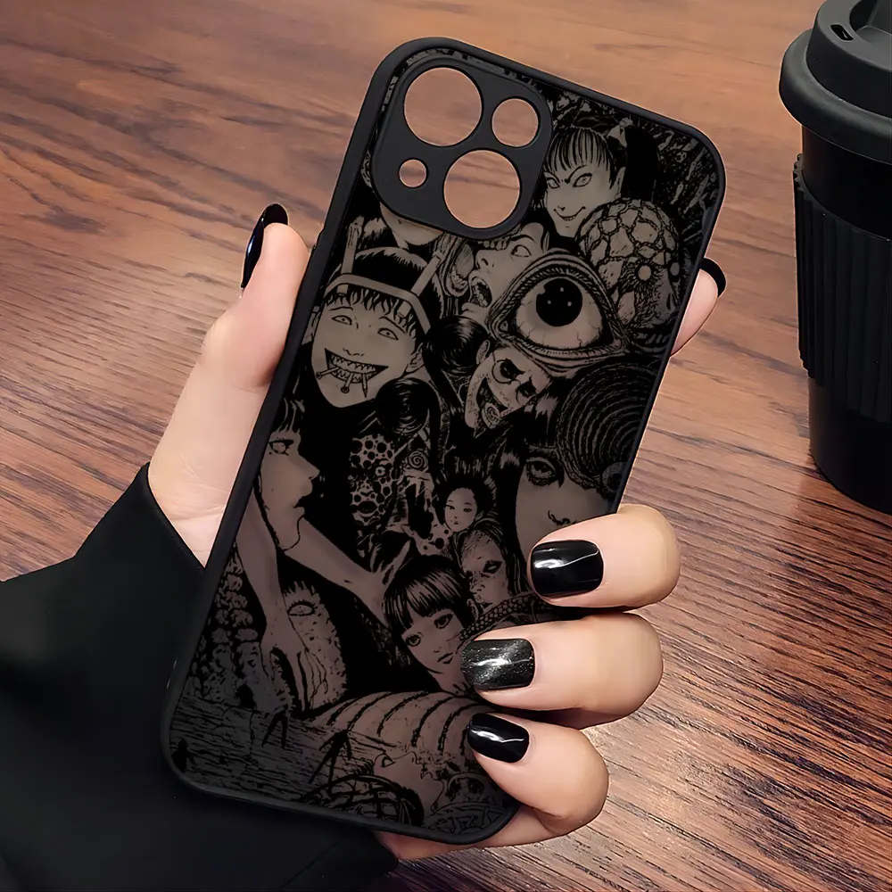 Черный чехол для телефона с комиксами Junji Itos Tomies iPhone 15 14 13 12 11 Mini Pro Max XR XSMax 7 8 Plus