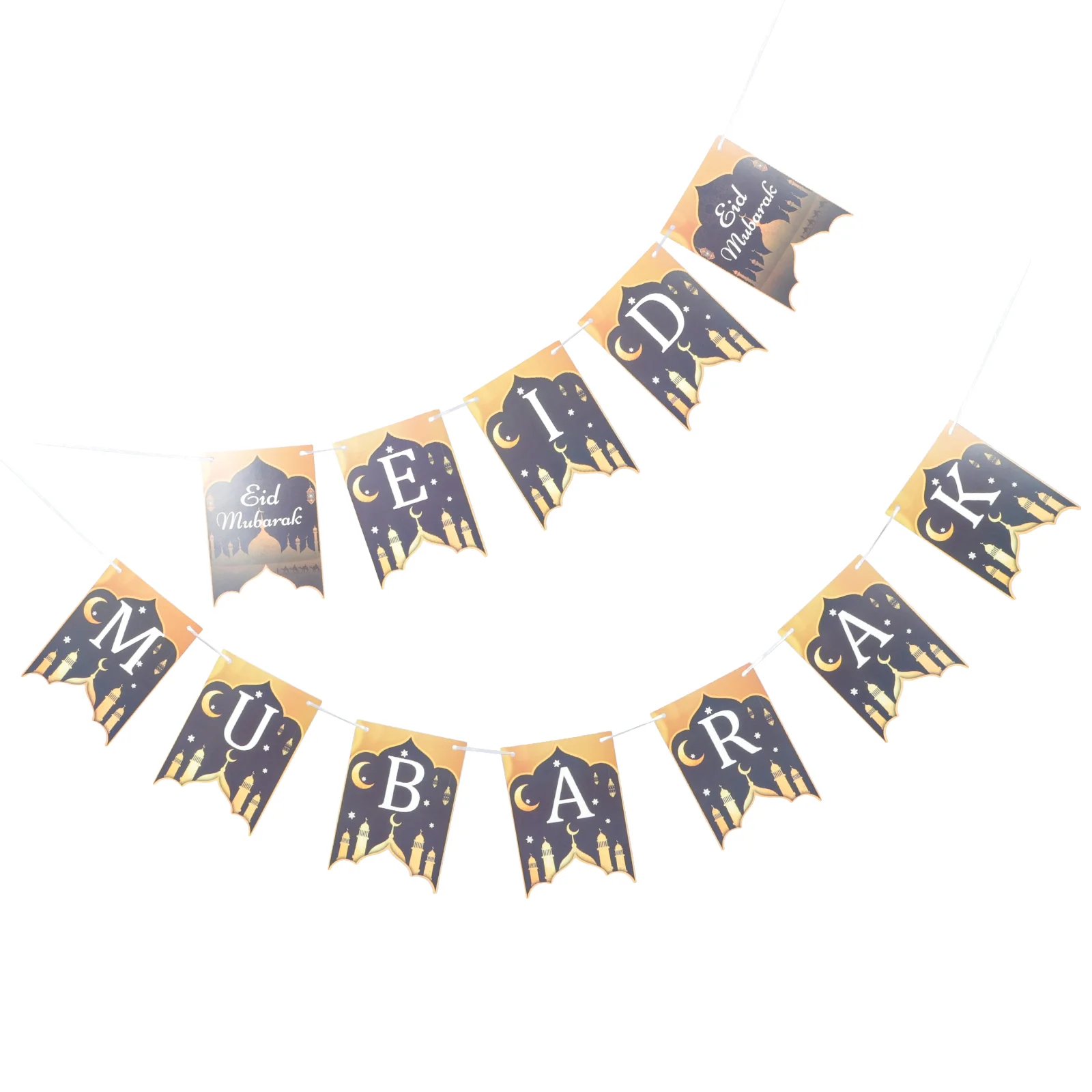 

1 Set Decorative Paper Background Fireplace Ramadan Banner Ramadan Festival Bunting Eid Themed Banner