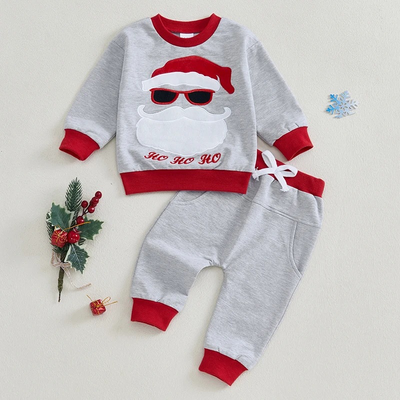 Рождественский наряд для маленьких мальчиков пуловер с длинными рукавами и