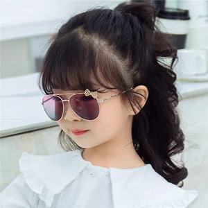 Kids Sunglasses Metal Frame Bow Children Sun Glasses Fashion Gilrs Outdoor Goggles Party Eyewear Cut in Pakistan