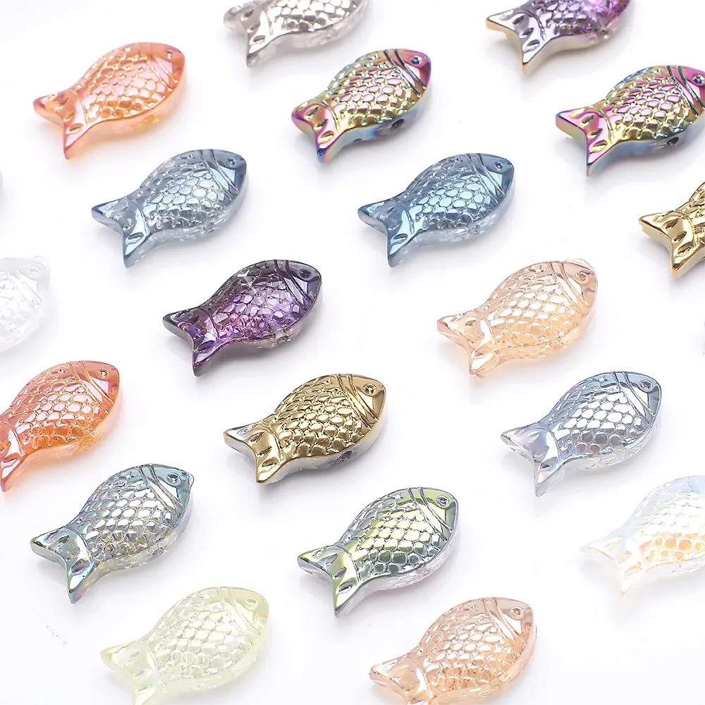 w kształcie złotej rybki 8 x 15 mm Niezamontowane szklane kryształy do samodzielnego tworzenia biżuterii Niebinding Luźne kor...