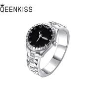 qeenkiss rg6736 jewelry wholesale fashion woman man birthday%c2%a0wedding gift retro watch aaa zircon 925 sterling silver open ring