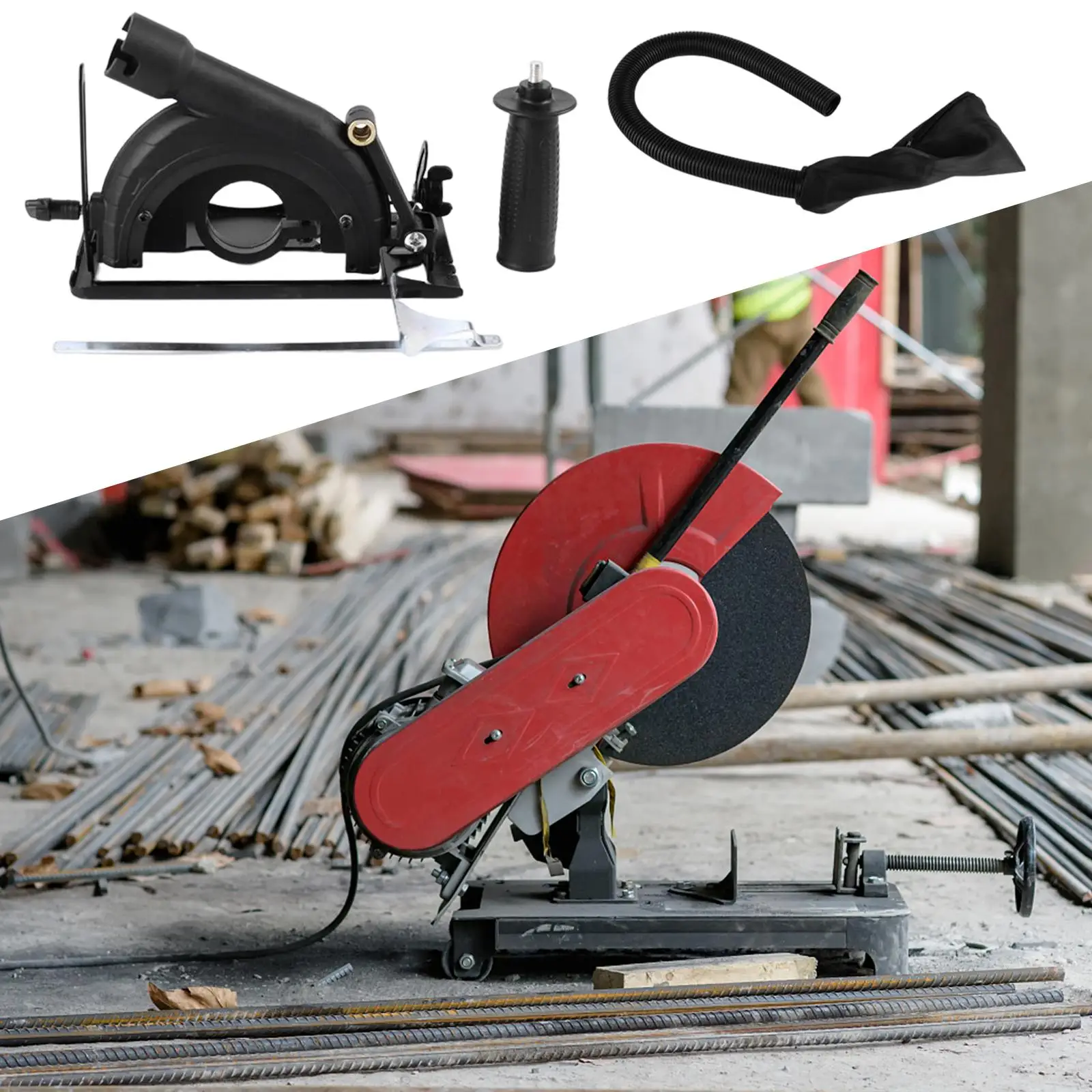 

Angle Grinder Universal Anti Slip Power Tool Side Handle Support Attachment with Dust Collector Bag for #100-125 Angle Grinder