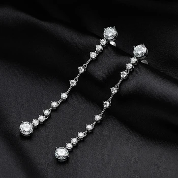6 Carat Full Moissanite - Long Tassel Stud Earring For Women S925 Sterling Silver 3
