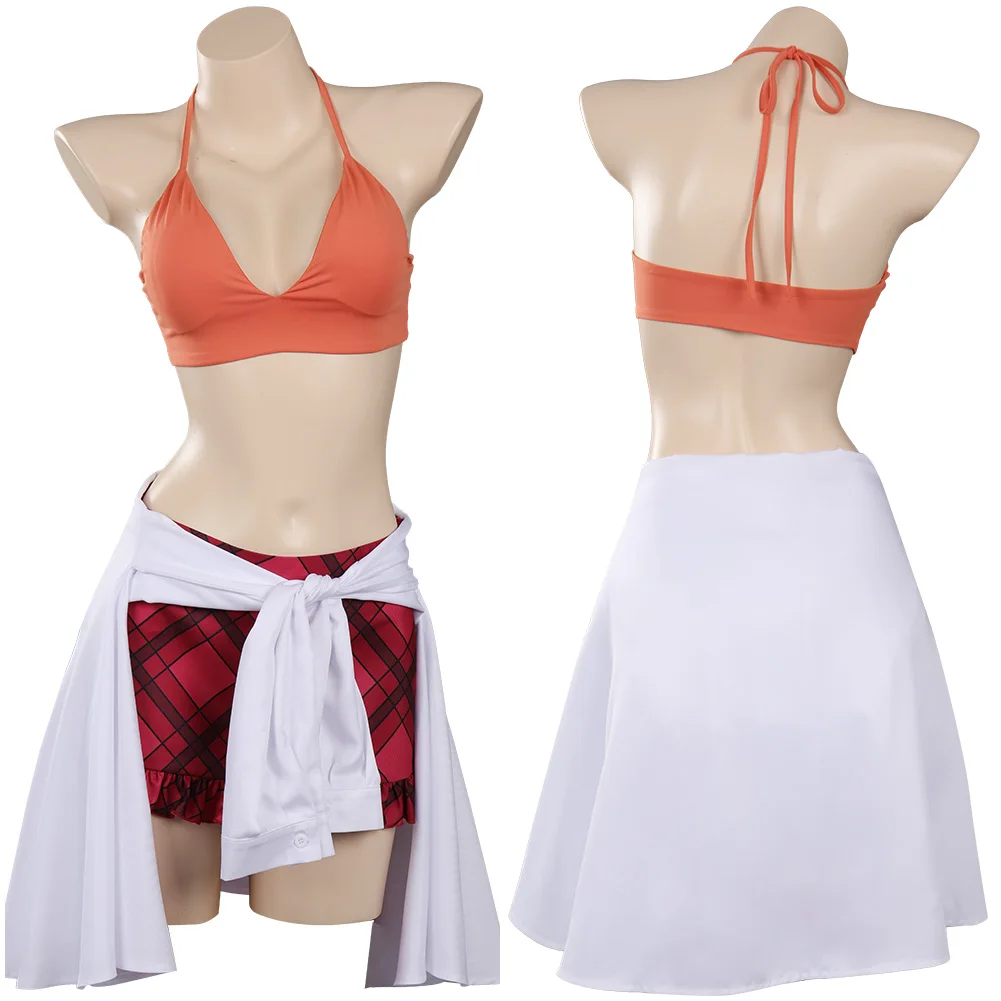 

Anime One Piece Film: Red Nami Cosplay Costume Top Skirt Outfits Halloween Carnival Suit