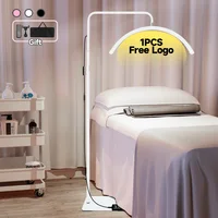 OEM Custom LOGO Temperature Adjustable LED Floor Lamp for 36W Bicolor Half Ring Moon Lash Light Beauty Salon Light
