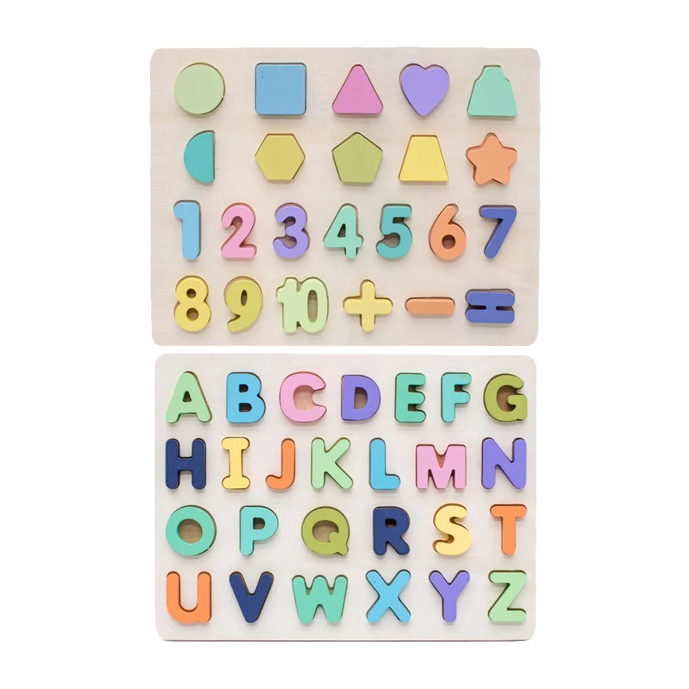 

2 Sets Creative Durable Interesting Fun Wooden Puzzle Puzzle Building Block for Kids Children